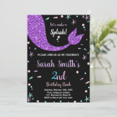 Voile de sirène rose noire Invitations d'anniversa (Debout devant)