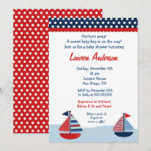 Voile en bateau à voile Invitations de douches pou (Devant / Derrière)