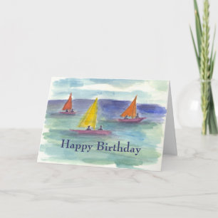 Voile été Bonne carte d'anniversaire