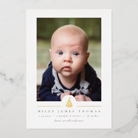 Voile Faire-part de naissance Foil Invitation (Recto)