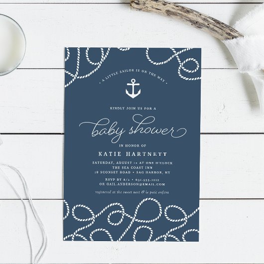 Voile lisse | Invitation Baby shower