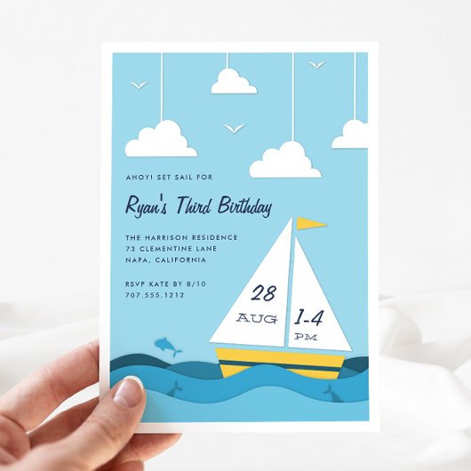 Voile lisse | Invitation du Anniversaire de enfant