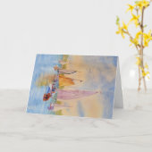 Voile Mt Desert Est Maine Carte de voeux pliée (Fleur jaune)