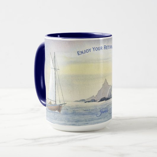 Voile Sea Ocean Bateau Côte de retraite Café Mug (Devant gauche)