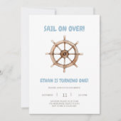 Voile sur Nautical Anniversaire Invitation (Devant)