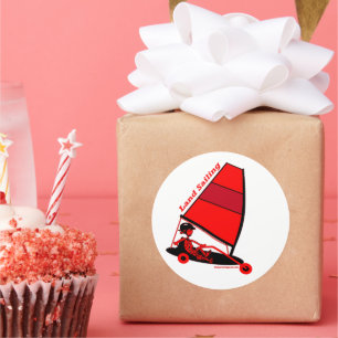 Voile terrestre dans Sticker Rond Classique Rouge