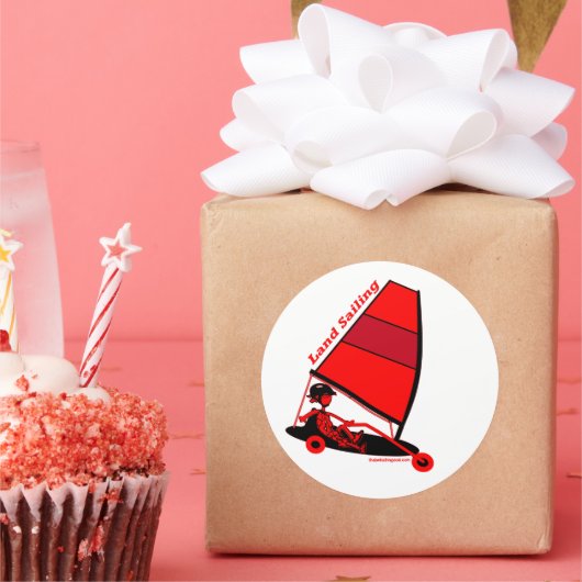 Voile terrestre dans Sticker Rond Classique Rouge (Fête)