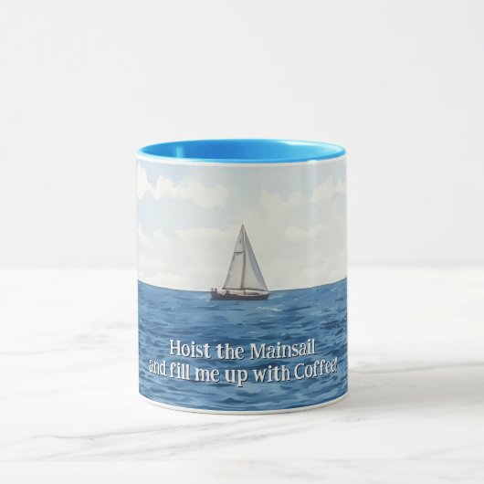 Voile Voilier Art amusant café Mug Cup (Centre)