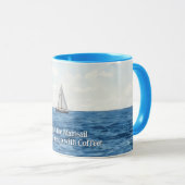 Voile Voilier Art amusant café Mug Cup (Devant droit)