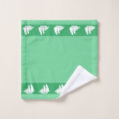Voile Yacht sur Vert (Gant de toilette)