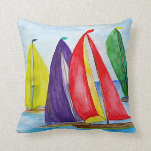 Voiles colorées Coussin nautique