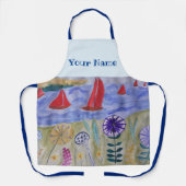Voiles rouges & Fleurs tablier (Recto)