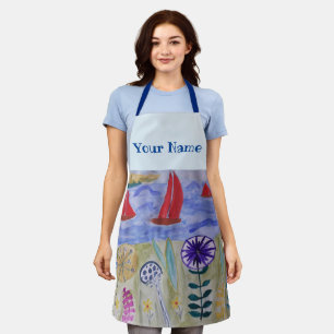 Voiles rouges & Fleurs tablier