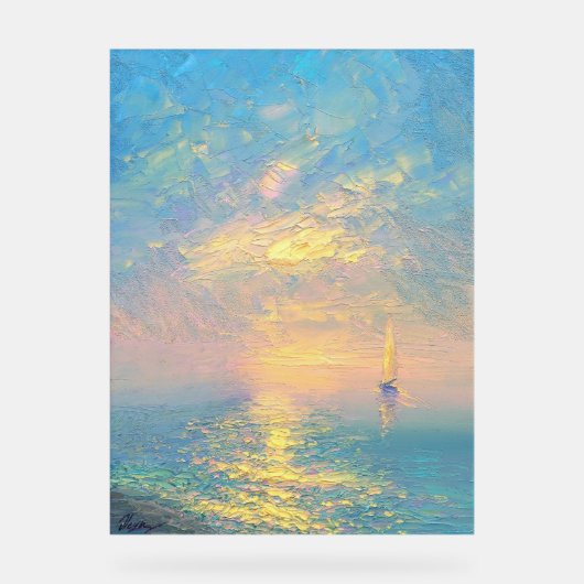 Voilier au coucher du soleil (Recto)