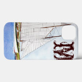 Voilier Bateau Voilier Océan Monogramme Coque ipad (Verso (horizontal))