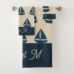 voilier bleu marine & Monogram Beige Maison côtièr
