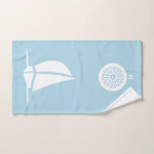 voilier & boussole bleu clair (Serviette à main)