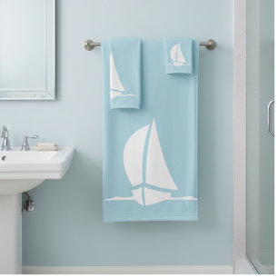 voilier & boussole en bleu clair