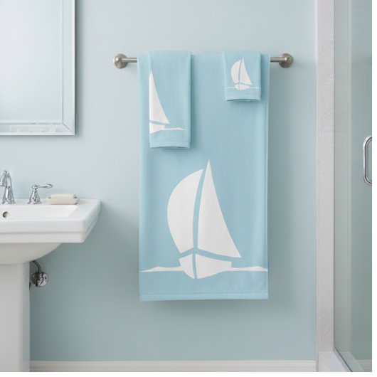 voilier & boussole en bleu clair