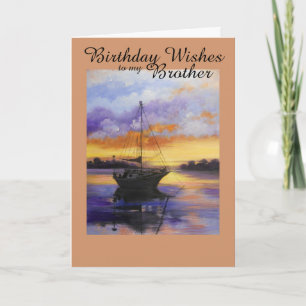 Voilier, Carte d'anniversaire pour frère