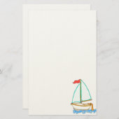 Voilier coloré 1 Papeterie (Devant / Derrière)