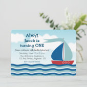 Voilier & Eau, Nautique Boy Invitation Anniversair (Debout devant)