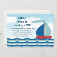 Voilier & Eau, Nautique Boy Invitation Anniversair