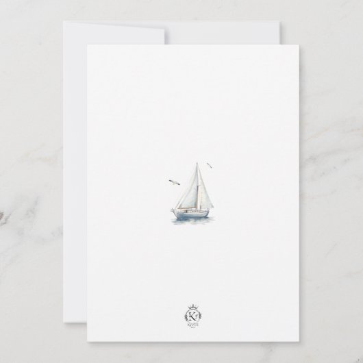 Voilier-Ebrate modifiable Invitation d'anniversair (Dos)