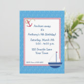 Voilier, invitation orientée nautique (Debout devant)