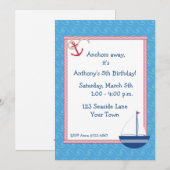 Voilier, invitation orientée nautique (Devant / Derrière)