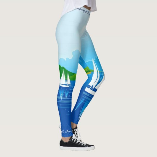 Voilier Leggings Yoga Pants Lake Bateaux (Droite)