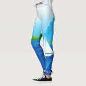Voilier Leggings Yoga Pants Lake Bateaux (Gauche)