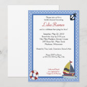 Voilier Nautique 5x7 Fête des mariées Invitation (Devant / Derrière)