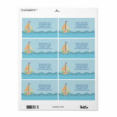 Voilier nautique Océan Thème Nom Étiquette de adre (Feuille entière)