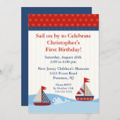 Voilier par & Celebrate Birthday Invitation (Devant / Derrière)