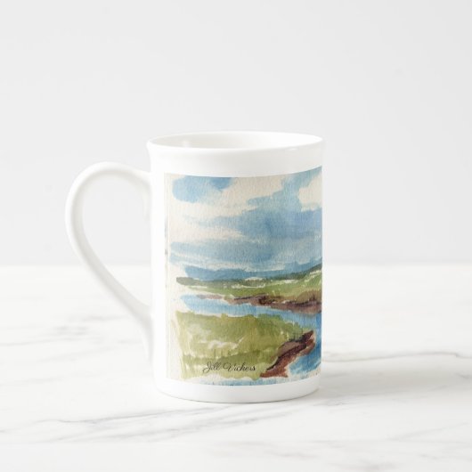 Voilier sur un bateau à voile bleu canot Chine Mug (Gauche)