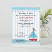 Voilier tendance 5x7 Baby shower Invitation (Debout devant)
