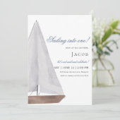 Voilier "Voile en un !" Invitation d'anniversaire (Debout devant)