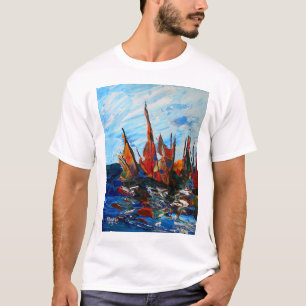 Voiliers au port a bainet 2009 t-shirt