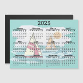Voiliers Bateaux 2025 Calendrier Carte magnétique (Devant / Derrière)