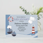 Voiliers et invitation de baby shower de phare (Debout devant)