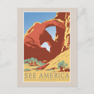 Voir America Travel Carte postale Vintage