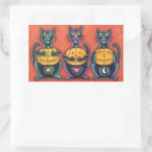 VOIR AUCUN MAL CHAT NOIR STICKERS FEUILLE Rectangl (Sac)