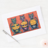 VOIR AUCUN MAL CHAT NOIR STICKERS FEUILLE Rectangl (Enveloppe)