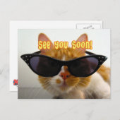 Voir bientôt - Carte postale de chat Cool (Devant / Derrière)
