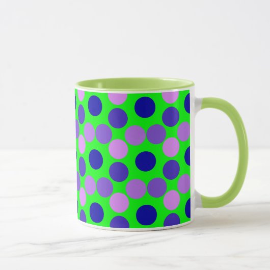 Voir des points pourpre vert Ringer Mug (Droite)