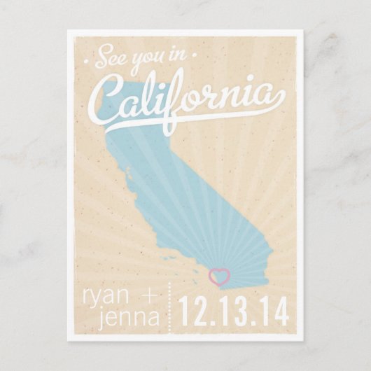 Voir en Californie Enregistrer la date Carte posta (Devant)