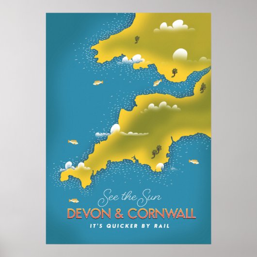 Voir le Soleil - Devon & Cornwall affiche de voyag (Devant)