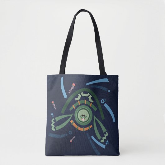 Voir Sea Turtle Modern Abstrait Art Sac fourre-tou (Devant)