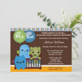 Voir un Boo MONSTERS Baby shower invitation garçon (Debout devant)